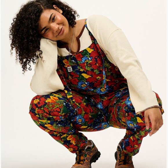 Lucy & Yak Original Twill Dungaree Floral Print UK 8 US 4 *NWT* - Picture 1 of 4